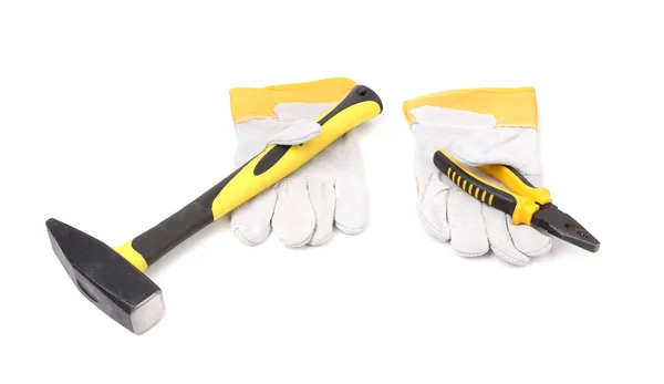 Желто-белые перчатки — стоковое фото