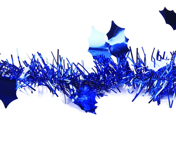 Christmas blue tinsel — Stock Photo, Image