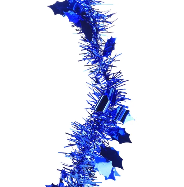 Christmas blue tinsel — Stock Photo, Image