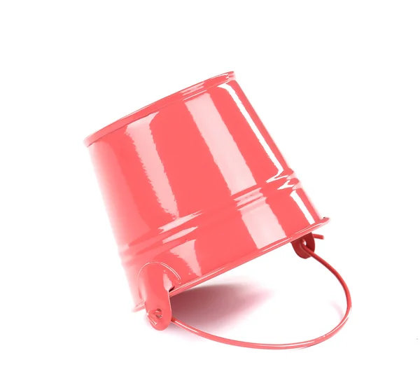 Red bucket on the white background — Stock Photo, Image