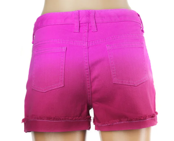 Purple women jeans shorts — Stock Photo, Image