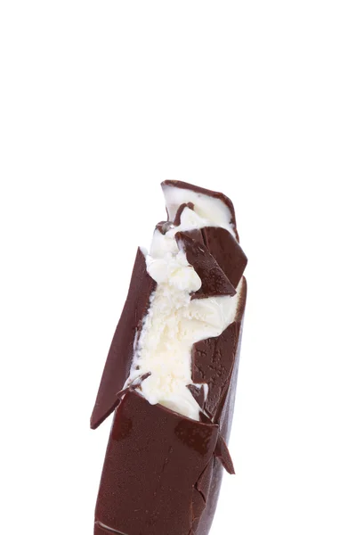Sorvete de baunilha de chocolate no pau — Fotografia de Stock