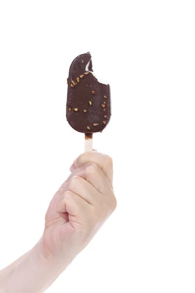 Mão segura sorvete — Fotografia de Stock