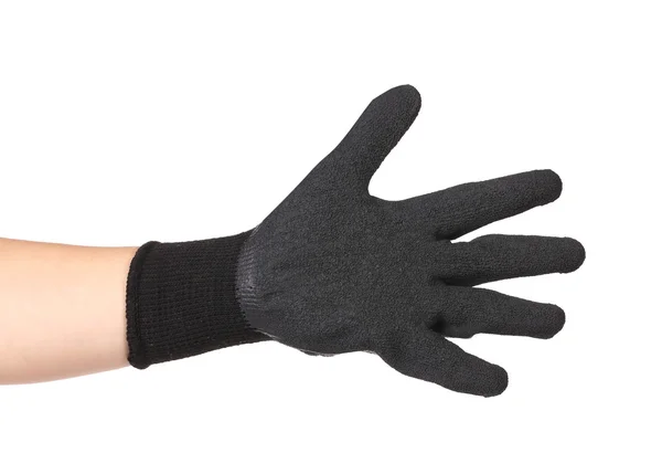 Black rubber protective glove — Stock Photo, Image