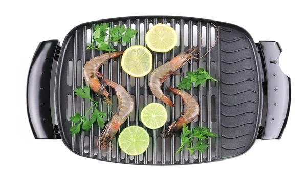 Čerstvé krevety na grilu — Stock fotografie
