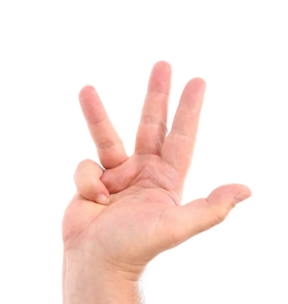 Vier vingers man's hand — Stockfoto