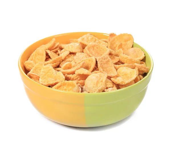 Bowl of corn cereal — Stock Photo, Image