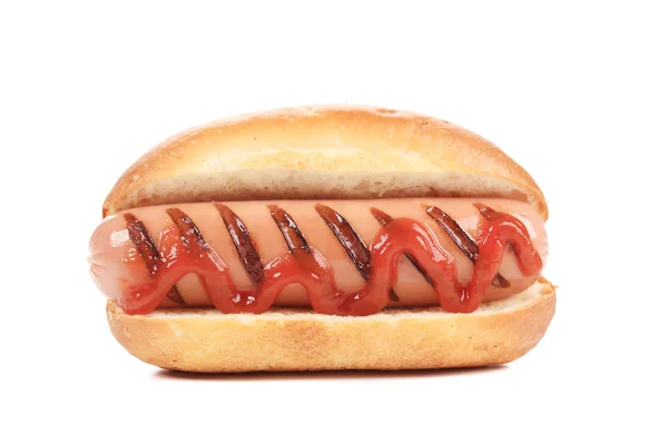 Hot Dog mit Ketchup — Stockfoto