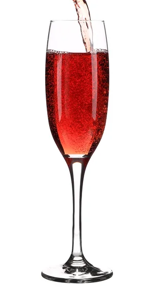 Verre à champagne rouge — Photo