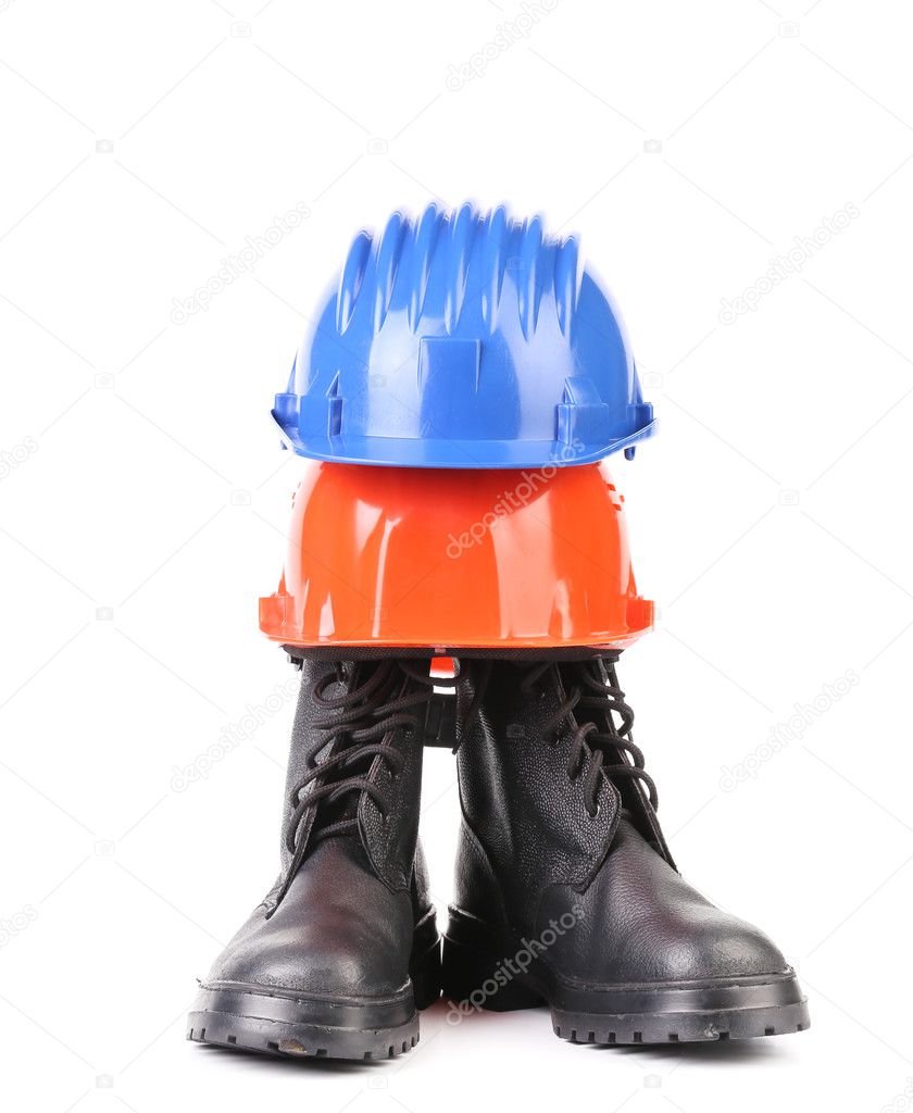 Hard hat and working boots