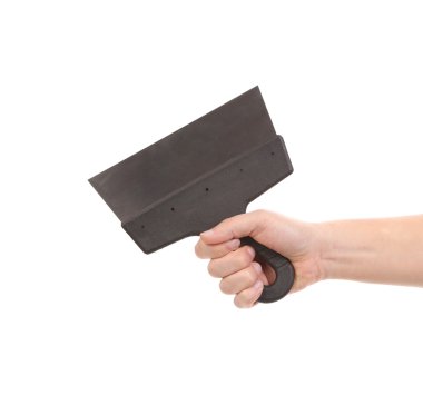 İnşaat spatula el tutar.