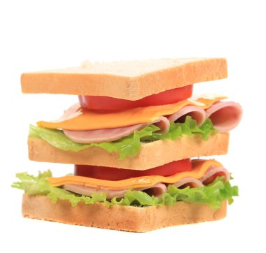 domuz eti ve sebze ile sandviç.