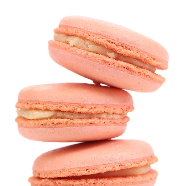 Pembe macarons yığını. — Stok fotoğraf