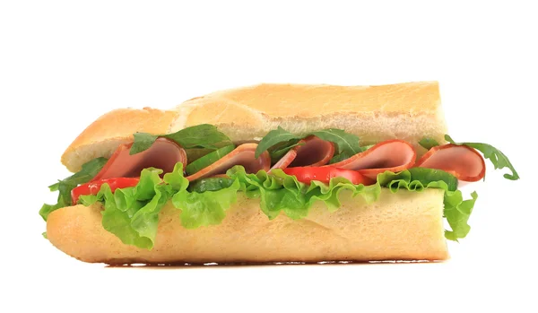 Domuz eti ve sebze ile sandviç. — Stok fotoğraf