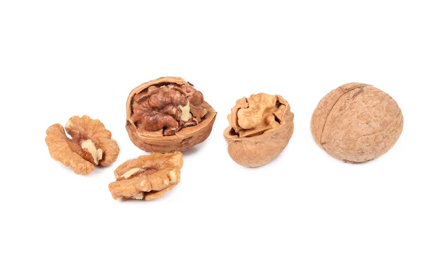 Cracked and whole walnut — Stock Photo, Image