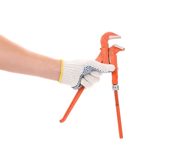 Man's hand holding a water pump pliers — Stock Photo, Image