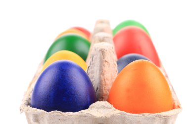 Paskalya yumurtaları renkli kutu