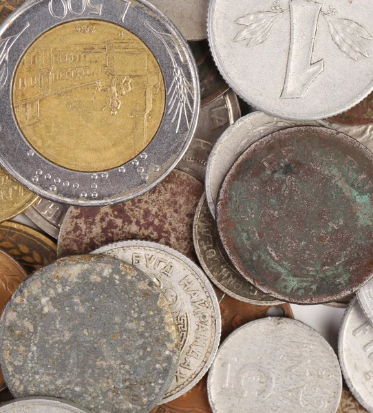 Heap of various coins and a gold — Stock Photo, Image