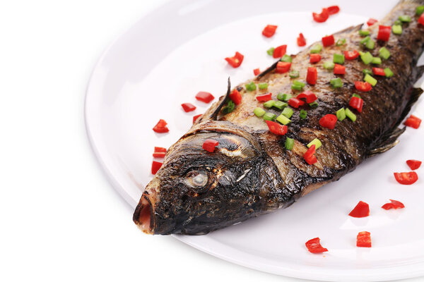Fried fish with paprika.