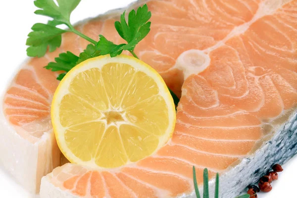 Salmon with lemon. Stock Photo