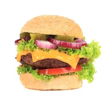 lezzetli hamburger.