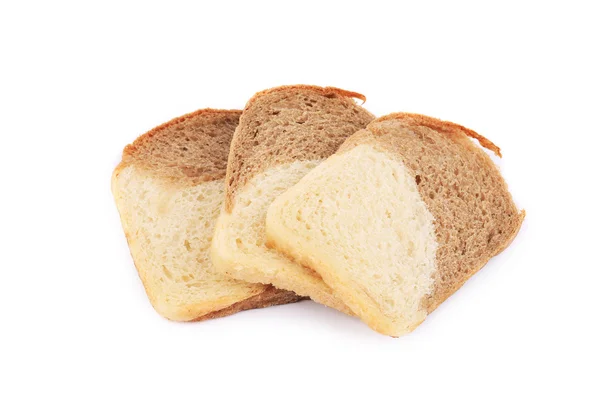 Кусочки белого и коричневого хлеба . — стоковое фото