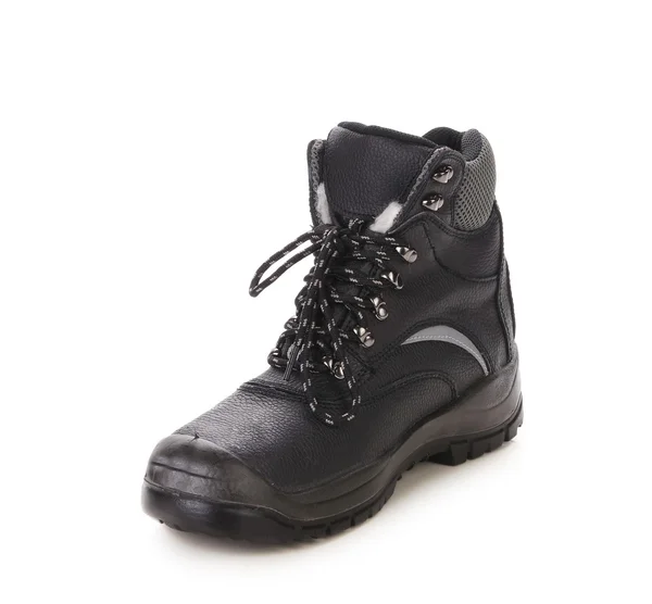 Stiefel eines schwarzen Mannes mit grauem Balken. — Stockfoto