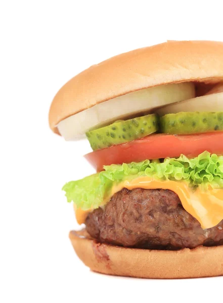 De helft van smakelijk hamburger — Stockfoto