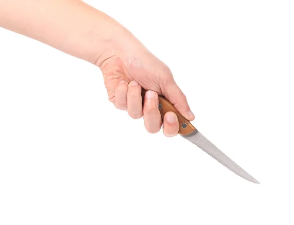 La mano sostiene un cuchillo — Foto de Stock