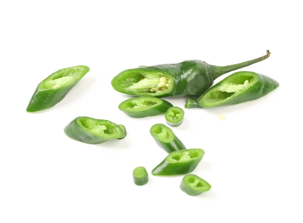 Slices of green pepper — Stock Photo, Image