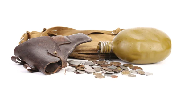 Holster jar coins. — Stock Photo, Image