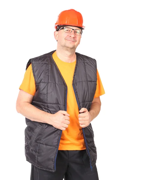Foreman in helmet and vest. — Stock Photo, Image