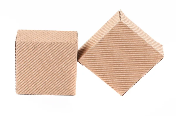 Two corrugated cardboard boxes. — Stock Photo, Image