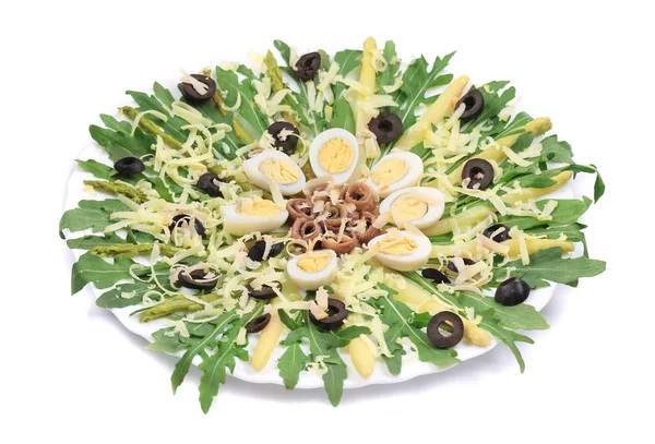 Insalata con acciughe e asparagi — Foto Stock