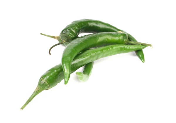 Vier groene paprika 's. — Stockfoto