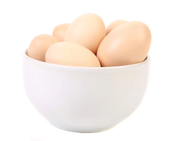 Bowl with brown eggs. — Stock Photo, Image