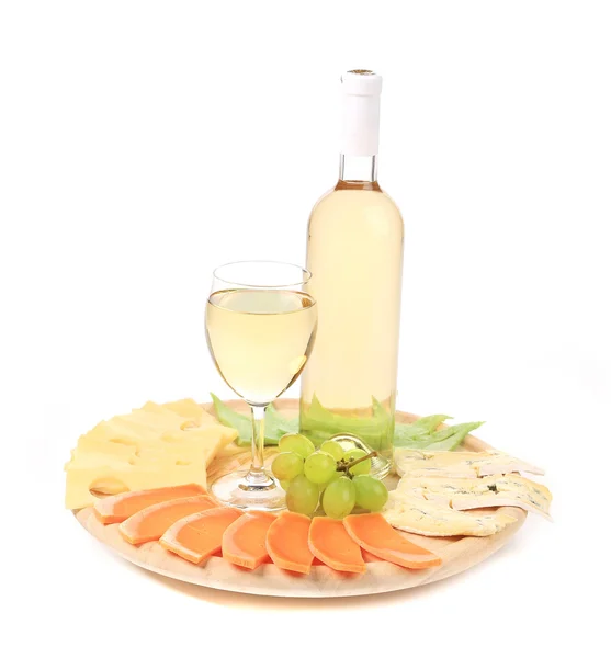 Wine and cheese composition. — Stock Photo, Image