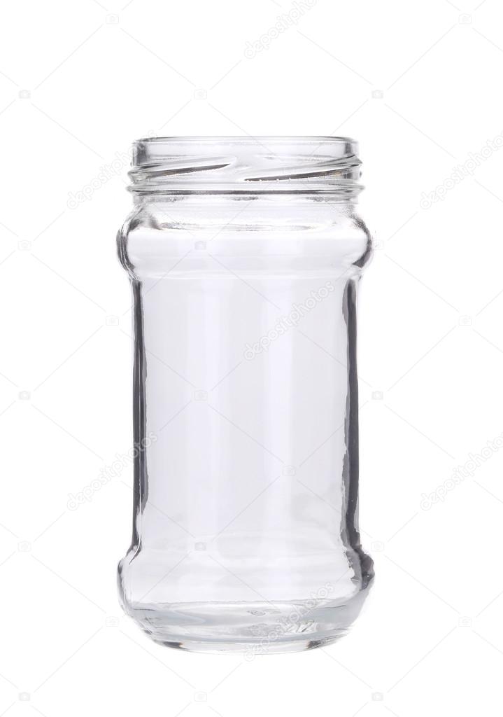 Open empty glass jar