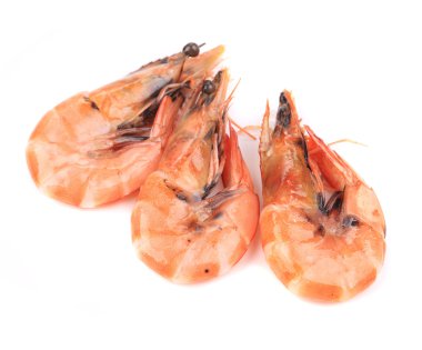 Üç lezzetli karides.