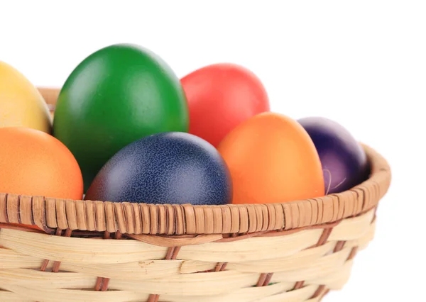 Easter eggs in a basket. — Stock Photo, Image