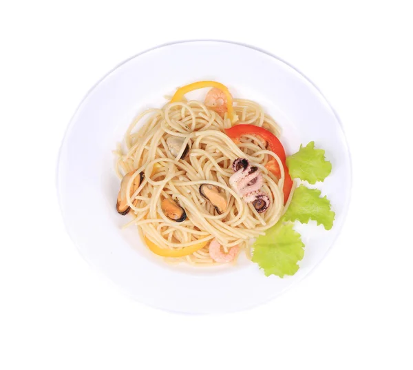 Ensalada de mar con espaguetis — Foto de Stock