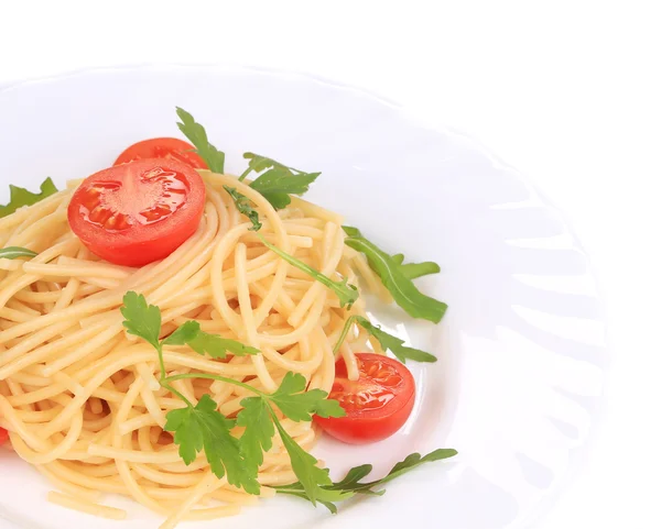 Spaghetti with tomato and basil — Stock Photo, Image
