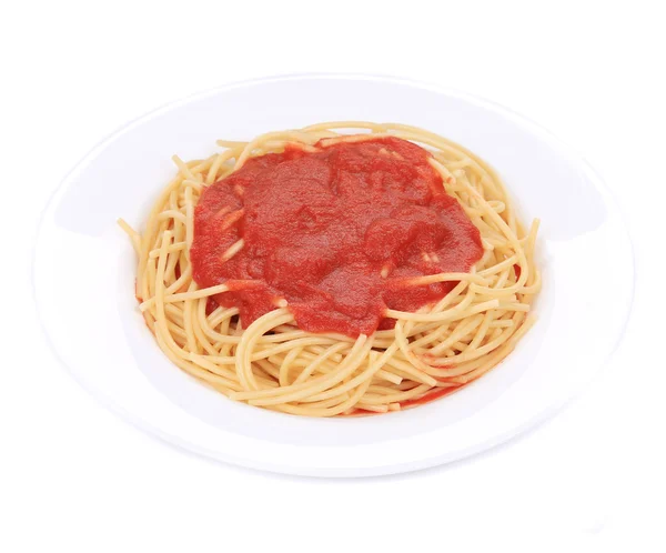 Domates soslu spagetti. — Stok fotoğraf