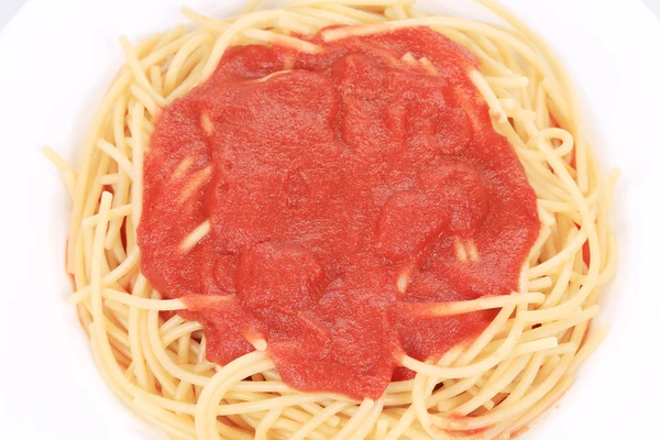 Spaghetti med tomatsås — Stockfoto