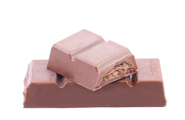 한 충전 물 가진 초콜렛 바 — 스톡 사진