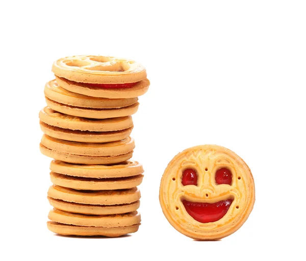 Stack of smile biscuits. — Stock Photo, Image