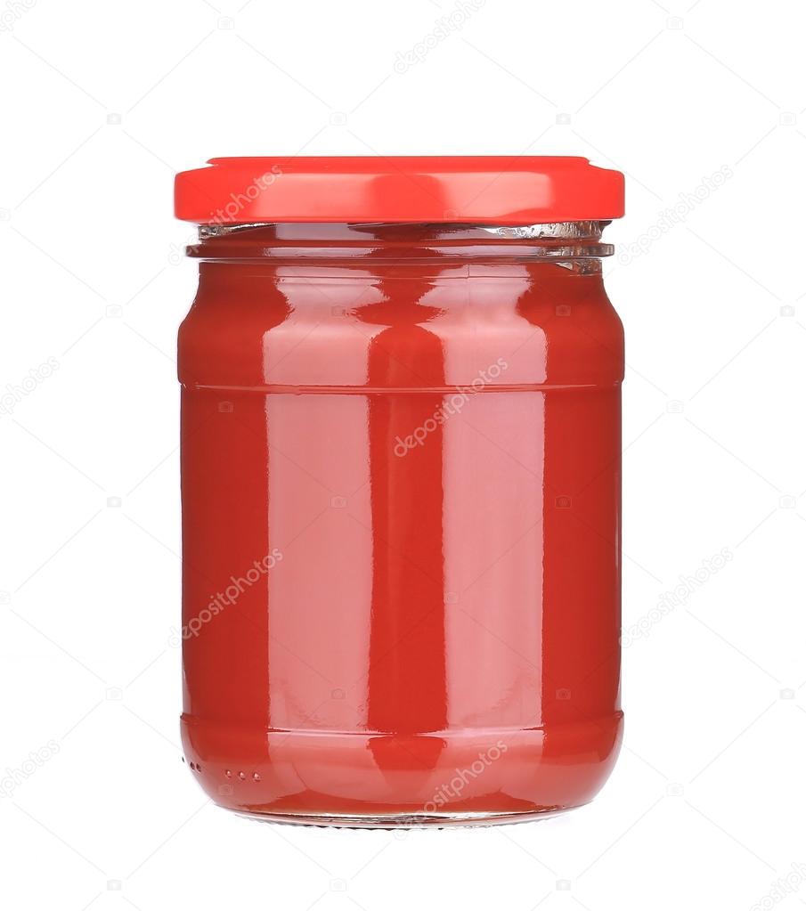 Jar with tomato paste