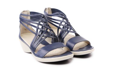 hasır siyah deri sandalet