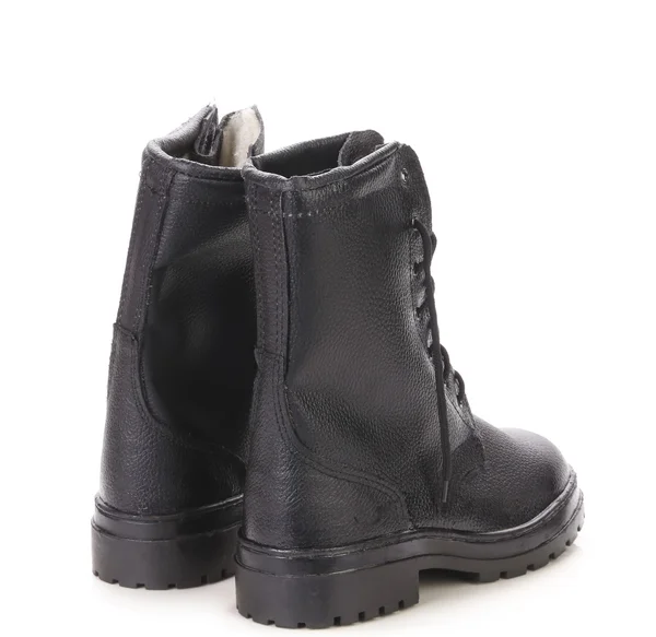 Botas de couro preto . — Fotografia de Stock