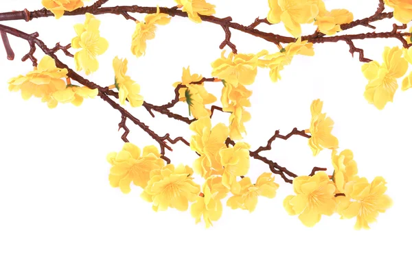 Искусственные жёлтые цветы . — стоковое фото